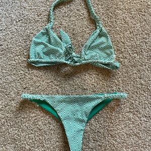Ola Feroz Green Diamond Pattern REVERSIBLE Bikini